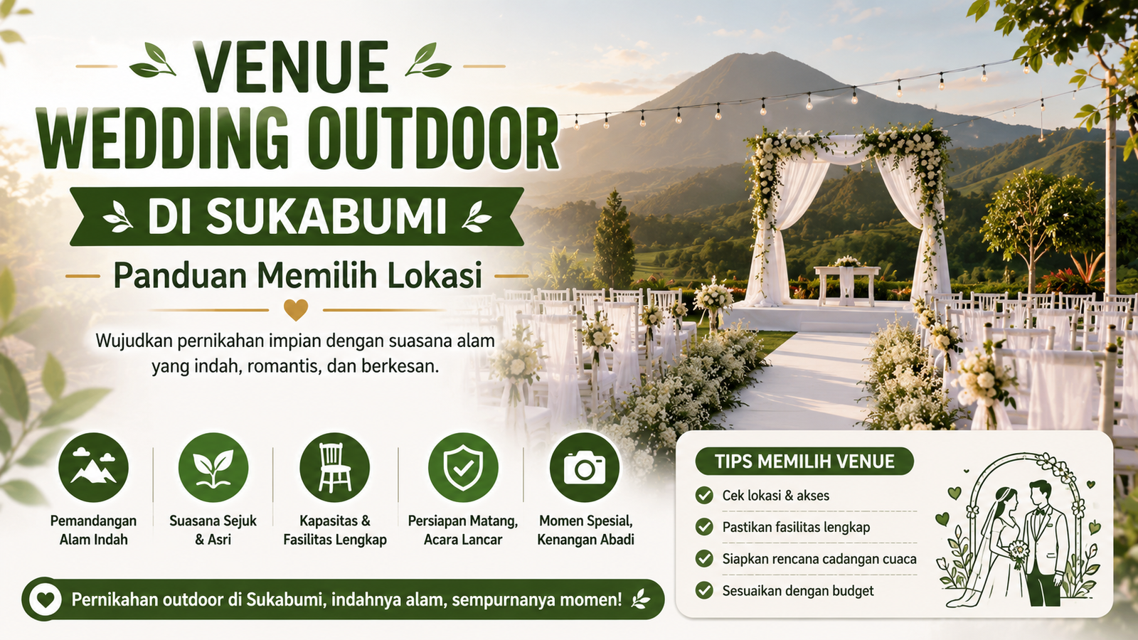 Read more about the article Venue Wedding Outdoor di Sukabumi: Panduan Memilih Lokasi